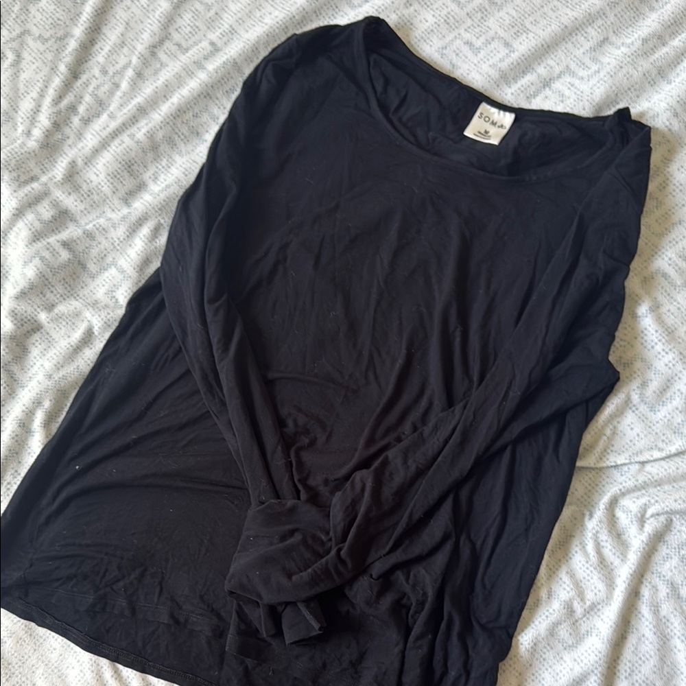 Soma Black Long Sleeve Pajama Top